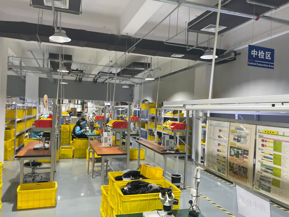 Quality inspection area (中检区) at the Shijiazhuang factory